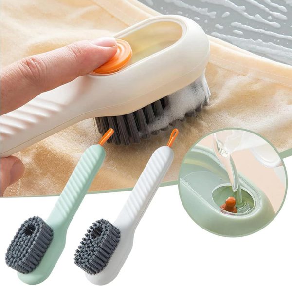 Multi-purpose Shoe Brush Soft Bristle Automatic Liquid Long Handle Cleaning Brush (random Color)